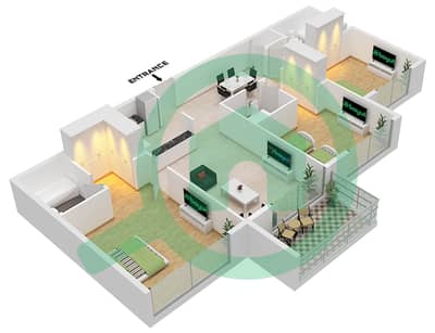 迈梦花园 - 3 卧室公寓类型1B戶型图