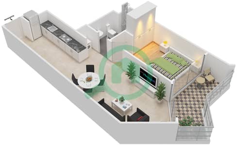 Urban Oasis by Missoni - 1 Bedroom Apartment Unit 3,6 / FLOOR 15 Floor plan