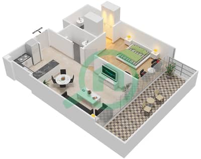 Shaista Azizi - 1 Bed Apartments Unit 17 Floor 2-4 Floor plan