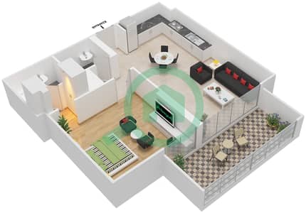 Shaista Azizi - 1 Bedroom Apartment Unit 8 FLOOR 2-4 Floor plan