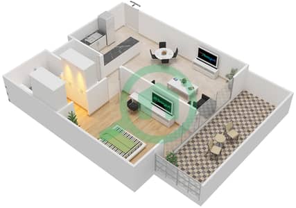 Shaista Azizi - 1 Bed Apartments Unit 2 Floor 2-4 Floor plan