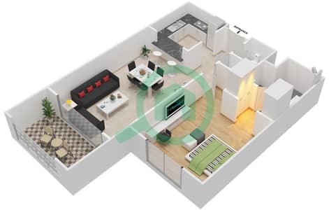 Ansam 1 - 1 Bed Apartments Type C-Ansam 4 Floor plan
