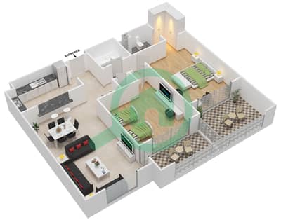 Ansam 1 - 2 Bed Apartments Type C-Ansam 4 Floor plan