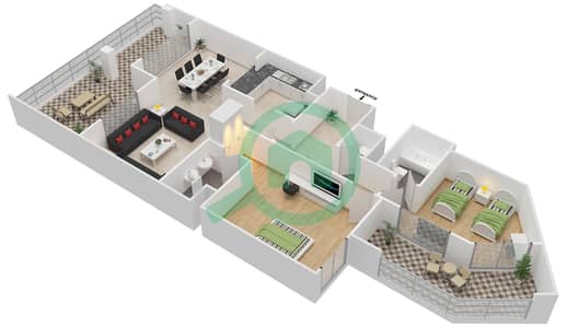 Ansam 1 - 2 Bed Apartments Type B-Ansam 1 Floor plan