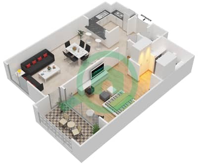 Ansam 1 - 1 Bed Apartments Type A-Ansam 2,3 Floor plan