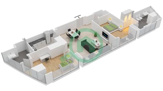 Etihad Towers - 2 Bed Apartments Type T2-2B Floor plan
