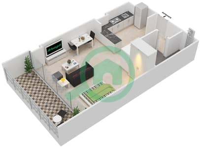 Al Hadeel - Studio Apartment Type A Floor plan