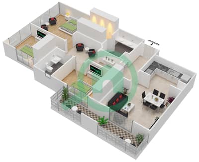 Bonnington Tower - 3 Bed Apartments Type R.3 - 2 Floor plan