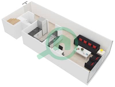 المخططات الطابقية لتصميم النموذج 3 شقة 1 غرفة نوم - خور الجميرا X1