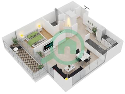 Bloom Heights - 1 Bedroom Apartment Type A TOWER A Floor plan