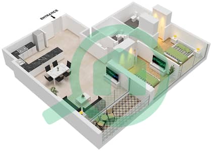 强音2号塔 - 2 卧室公寓单位7 FLOOR 7-29戶型图