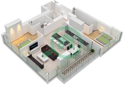 Marina Gate 2 - 2 Bed Apartments Type/Unit 2J / Unit 5 Floor 9-16 Floor plan