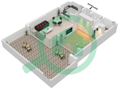 Bellevue Tower 1 - 1 Bed Apartments Type/Unit 01 / Unit 07 Floor 02-21 Floor plan