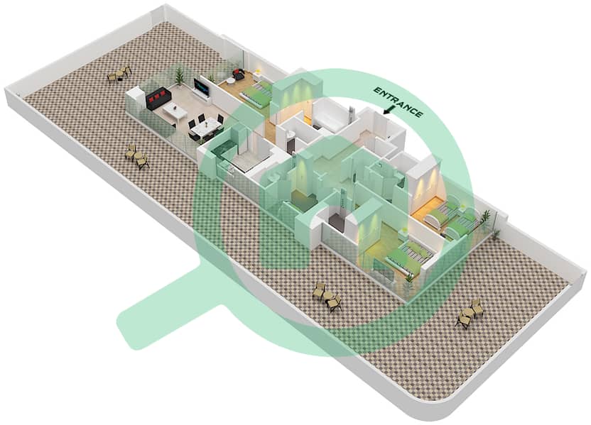 Bellevue Tower 1 - 3 Bedroom Apartment Type/unit 01 / UNIT 01 FLOOR 02-21 Floor plan Type 01 Unit 01 Floor 02-21 interactive3D