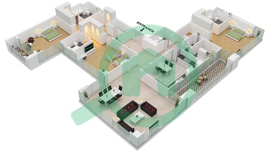 Bellevue Tower 1 - 3 Bed Apartments Type/Unit 08 / Unit 01 Floor 23 Floor plan