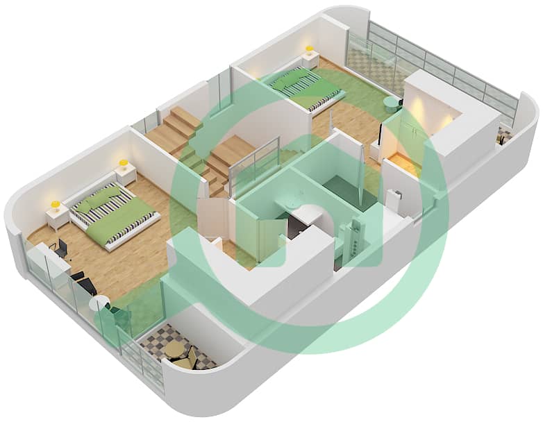 Taormina Village 1 - 4 Bedroom Villa Type B Floor plan Type B /First Floor interactive3D