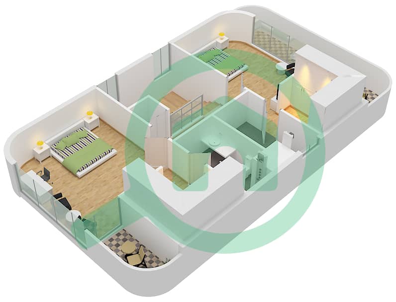 Taormina Village 1 - 4 Bedroom Villa Type B Floor plan Type B /Second Floor interactive3D