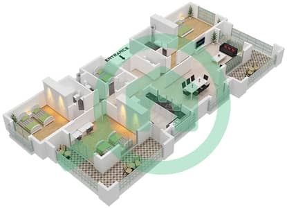 Ансам 1 - Апартамент 3 Cпальни планировка Тип/мера A /  UNIT 3,17 FLOOR 1
