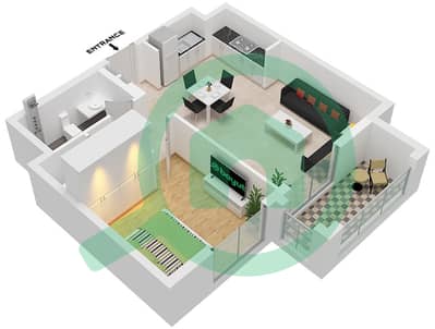 المخططات الطابقية لتصميم الوحدة 2 FLOOR MEZZANINE-7 شقة 1 غرفة نوم - روزواتر 3 خور دبي
