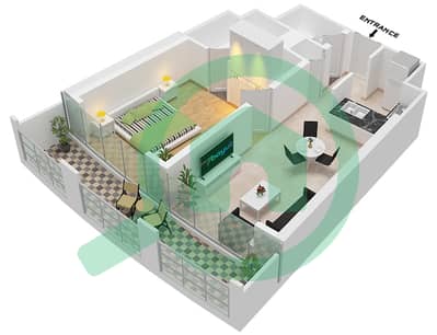 Tower A - 1 Bed Apartments Unit 2 Floor 10-23,26-46 Floor plan