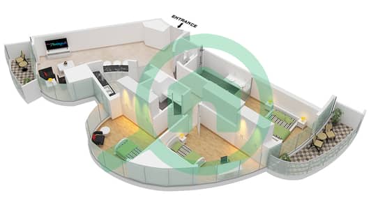 Tower A - 3 Bed Apartments Unit 5 Floor 10-23,26-46 Floor plan