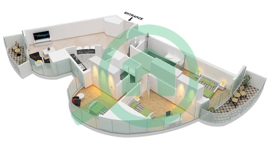 Tower A - 3 Bed Apartments Unit 4 Floor 49-69 Floor plan