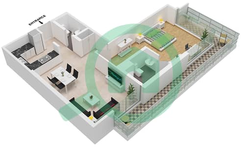 Serenity Lakes 2 - 1 Bedroom Apartment Type D Floor plan