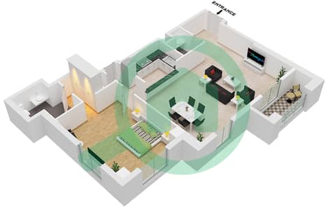 Rimal 2 - 1 Bed Apartments Unit 2 Floor 9 Floor plan