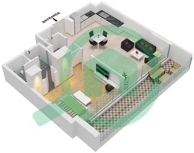 Fairway Residences by Prescott - Апартамент 1 Спальня планировка Тип A