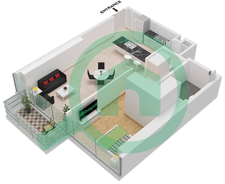 Upper House East - 1 Bedroom Apartment Type/unit F / UNIT 7 FLOOR 21 Floor plan Type F Unit 7 Floor 21
Type F Unit 12 Floor 7-20 interactive3D