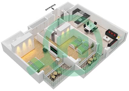 Rosalia Residences - 2 Bedroom Apartment Type 3 FLOOR 2-6 Floor plan