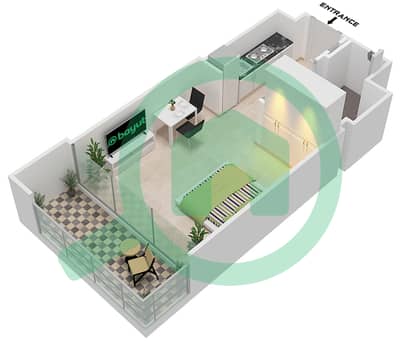 Азизи Ривьера 63 - Апартамент Студия планировка Тип/мера 1 / UNIT 1 FLOOR 1-7