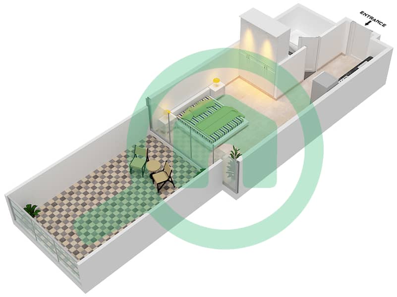 Golf Promenade 3B - Studio Apartment Unit 4 FLOOR 3 Floor plan Unit 4 Floor 3 Tower B interactive3D