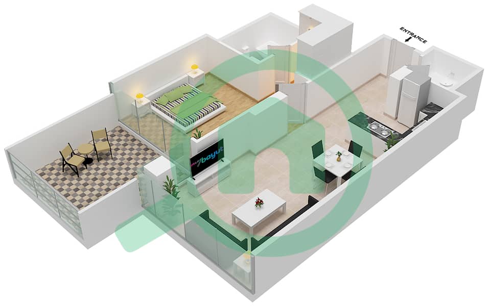 Golf Promenade 3B - 1 Bedroom Apartment Unit 8 FLOOR 3 Floor plan Unit 8 Floor 3 Tower B interactive3D
