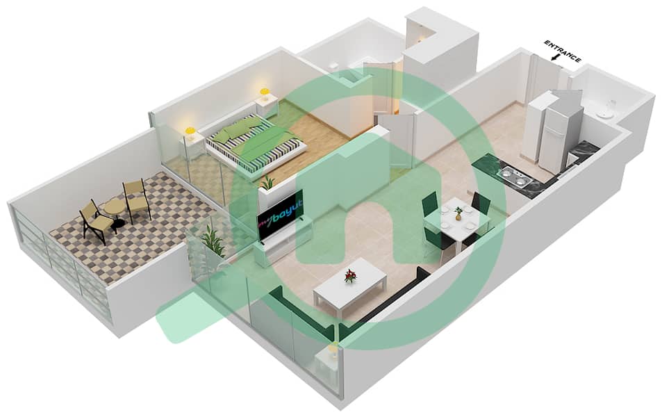 Golf Promenade 3B - 1 Bedroom Apartment Unit 9 FLOOR 3 Floor plan Unit 9 Floor 3 Tower B interactive3D