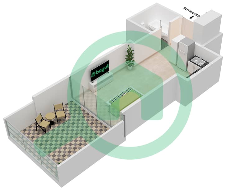 Golf Promenade 3B - Studio Apartment Unit 10 FLOOR 3 Floor plan Unit 10 Floor 3 Tower B interactive3D