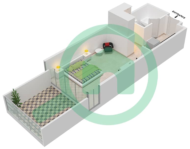 Golf Promenade 3B - Studio Apartment Unit 5 FLOOR 4,5,6 Floor plan Unit 5 Floor 4,5,6 Tower B interactive3D