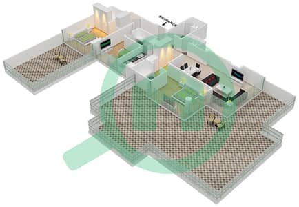 Гольф Променад 3Б - Апартамент 3 Cпальни планировка Единица измерения 2 FLOOR 3 Гольф Променад 3Б - Апартамент 3 Cпальни планировка Единица измерения 2 FLOOR 3