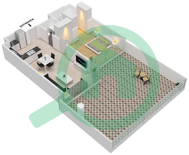 Golf Promenade 3B - 1 Bedroom Apartment Unit 3 FLOOR 3 Floor plan Unit 3 Floor 3 Tower B interactive3D
