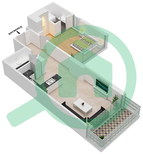 Golf Promenade 3B - 1 Bedroom Apartment Unit 9 FLOOR 4,5,6 Floor plan Unit 9 Floor 4,5,6 Tower B interactive3D