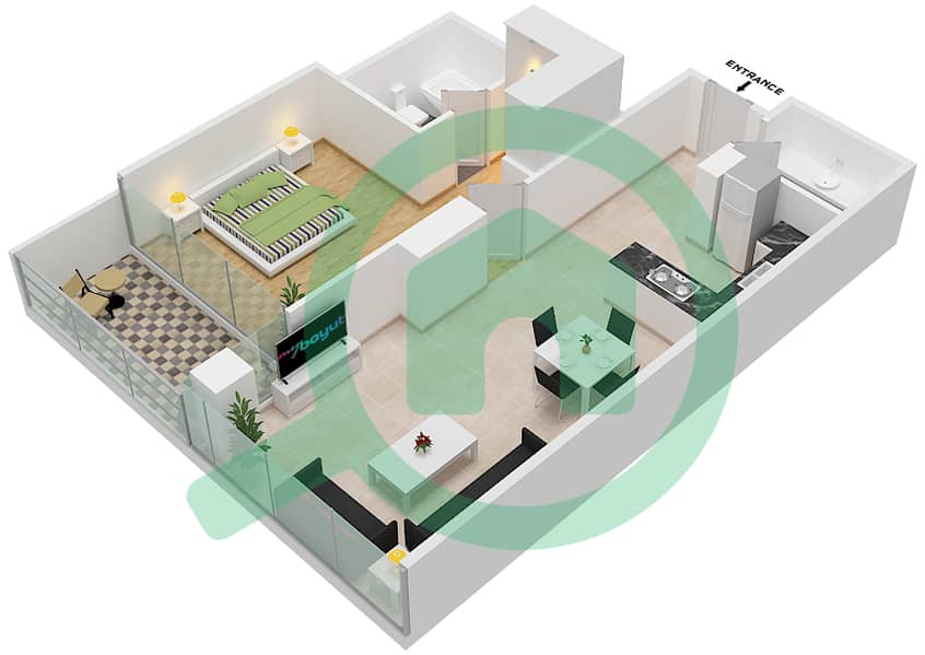 Golf Promenade 3B - 1 Bedroom Apartment Unit 10 FLOOR 4,5,6 Floor plan Unit 10 Floor 4,5,6 Tower B interactive3D