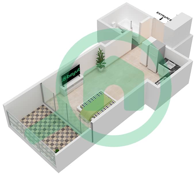 Golf Promenade 3B - Studio Apartment Unit 11 FLOOR 4,5,6 Floor plan Unit 11 Floor 4,5,6 Tower B interactive3D