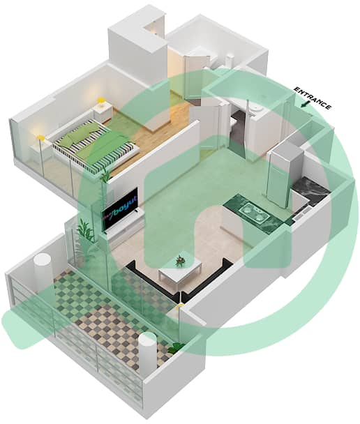 Golf Promenade 3B - 1 Bedroom Apartment Unit 13 FLOOR 4 Floor plan Unit 13 Floor 4 Tower B interactive3D
