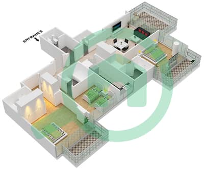 Гольф Променад 3Б - Апартамент 3 Cпальни планировка Единица измерения 2 FLOOR 5 Гольф Променад 3Б - Апартамент 3 Cпальни планировка Единица измерения 2 FLOOR 5