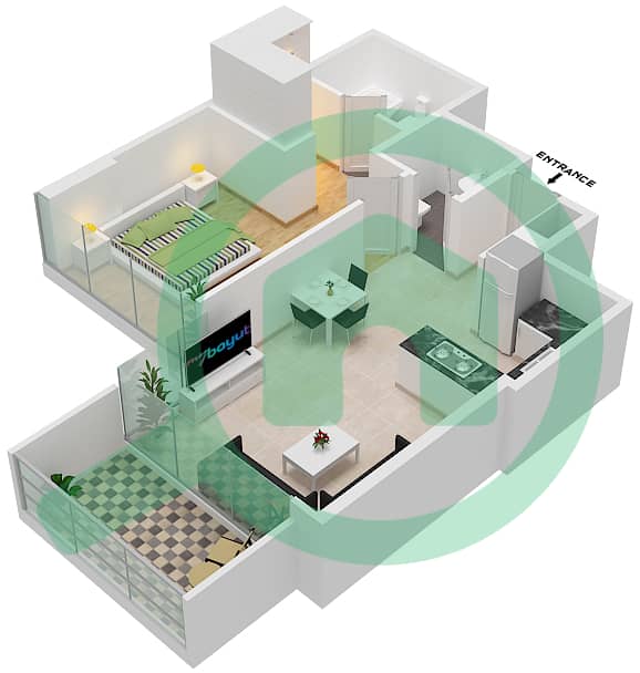 Golf Promenade 3B - 1 Bedroom Apartment Unit 13 FLOOR 5 Floor plan Unit 13 Floor 5 Tower B interactive3D