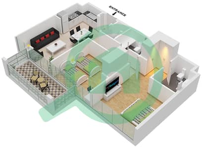 The Gate - 2 Bedroom Apartment Type B1 Floor plan