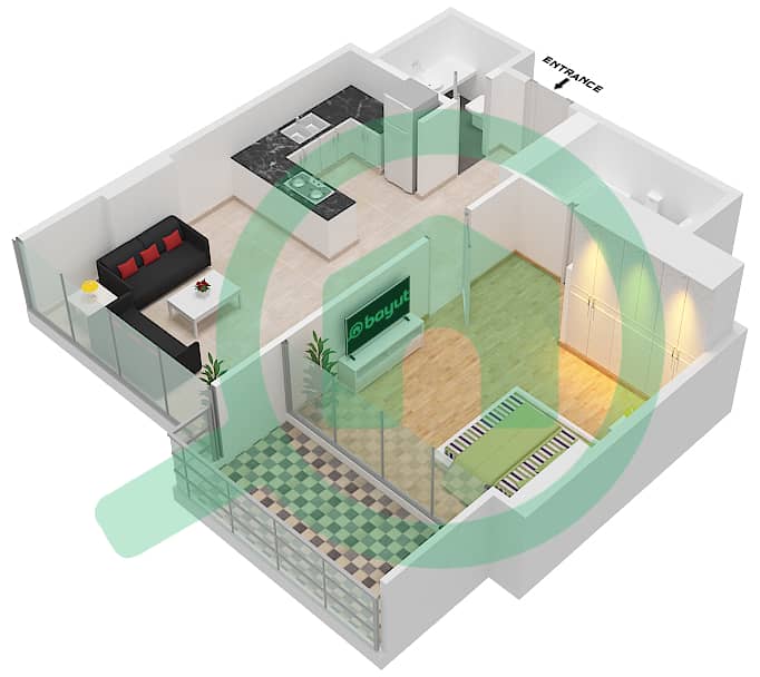 Golf Promenade 3B - 1 Bedroom Apartment Unit 13 FLOOR 6 Floor plan Unit 13 Floor 6 Tower B interactive3D