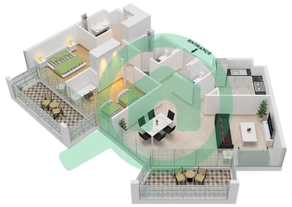 The Gate - 2 Bedroom Apartment Type C Floor plan