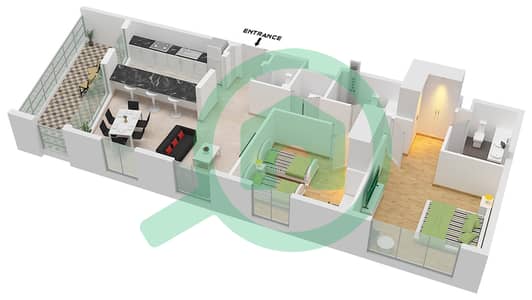 The Gate - 2 Bedroom Apartment Type E1 Floor plan