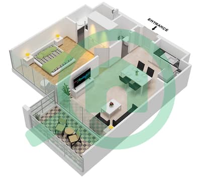 The Gate - 1 Bedroom Apartment Type A1 Floor plan
